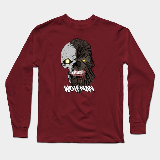 Wolfman Long Sleeve T-Shirt by kodyart101